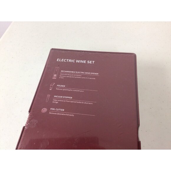 Electric Wine Opener Set Rechargeable Corkscrew New - Picture 4 of 6